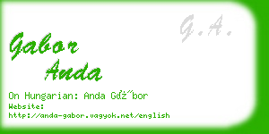 gabor anda business card